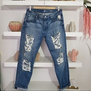 7 for all mankind Distressed Boyfriend Jeans